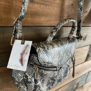 Jessica Simpson Gray Snake Print Women Bag..